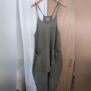 Free People Hot Shot Onesie Olive Green